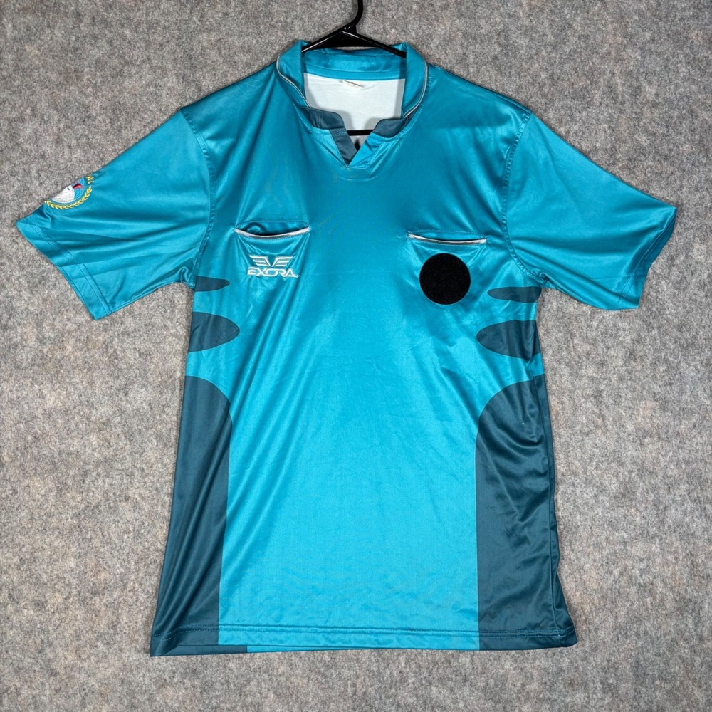 Exora US Futsal Referee Jersey‎ Mens Medium Teal USFF Soccer Shirt blue ref